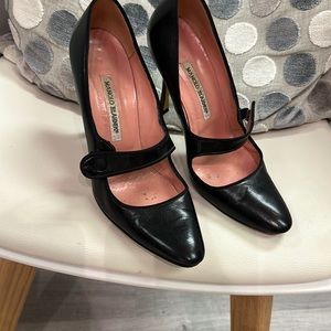 Manolo Blahnik  Leather Mary Janes